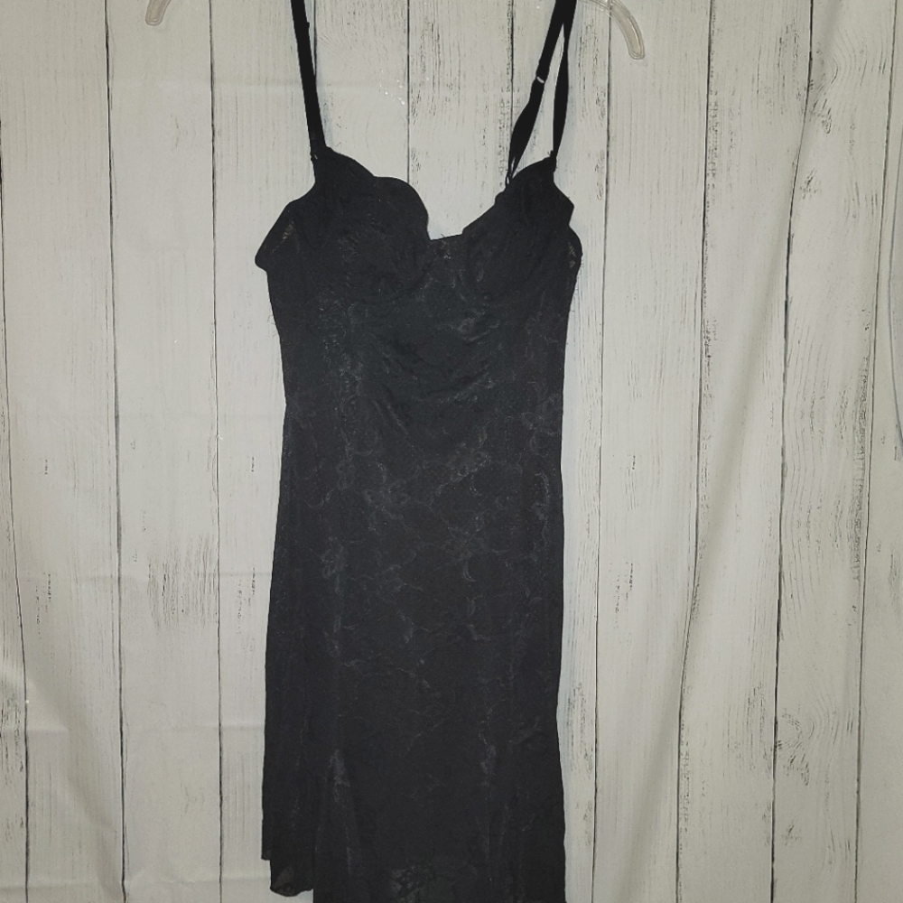 black lace nightie lingerie dress size medium- rampage